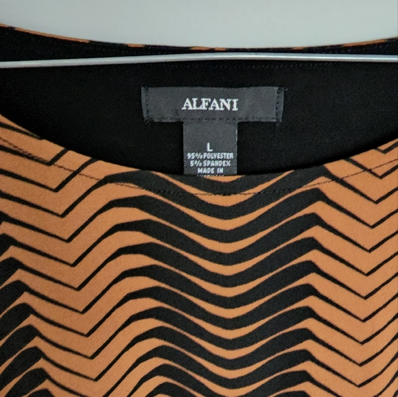 Alfani Tan Brown Rust Black Maternity Top Blouse - Picture 4 of 6